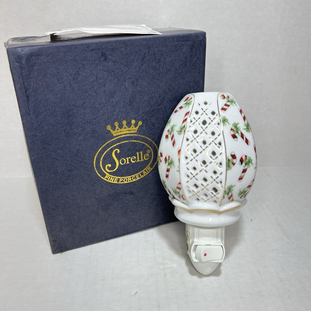 Sorelle Fine Porcelain Christmas Night Light Candy Canes